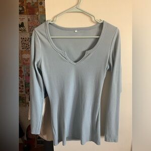 Blue Long Sleeve Top